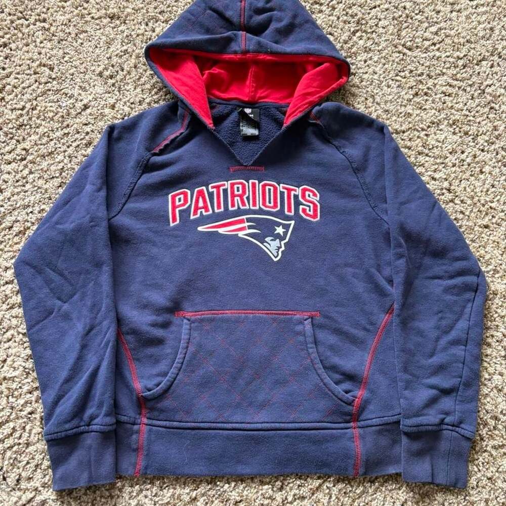 NFL Team Apparel New England Patriots Hoodie Size M Navy Blue